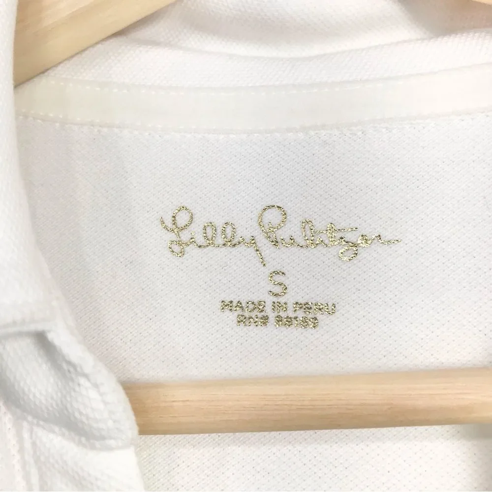 Lilly Pulitzer White and Light Blue Polo Mini Dress - Picture 14 of 16